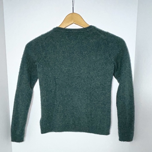 Ellen Tracy Teal Crewneck 100% Cashmere Sweater Girl Sz Small - Picture 5 of 13